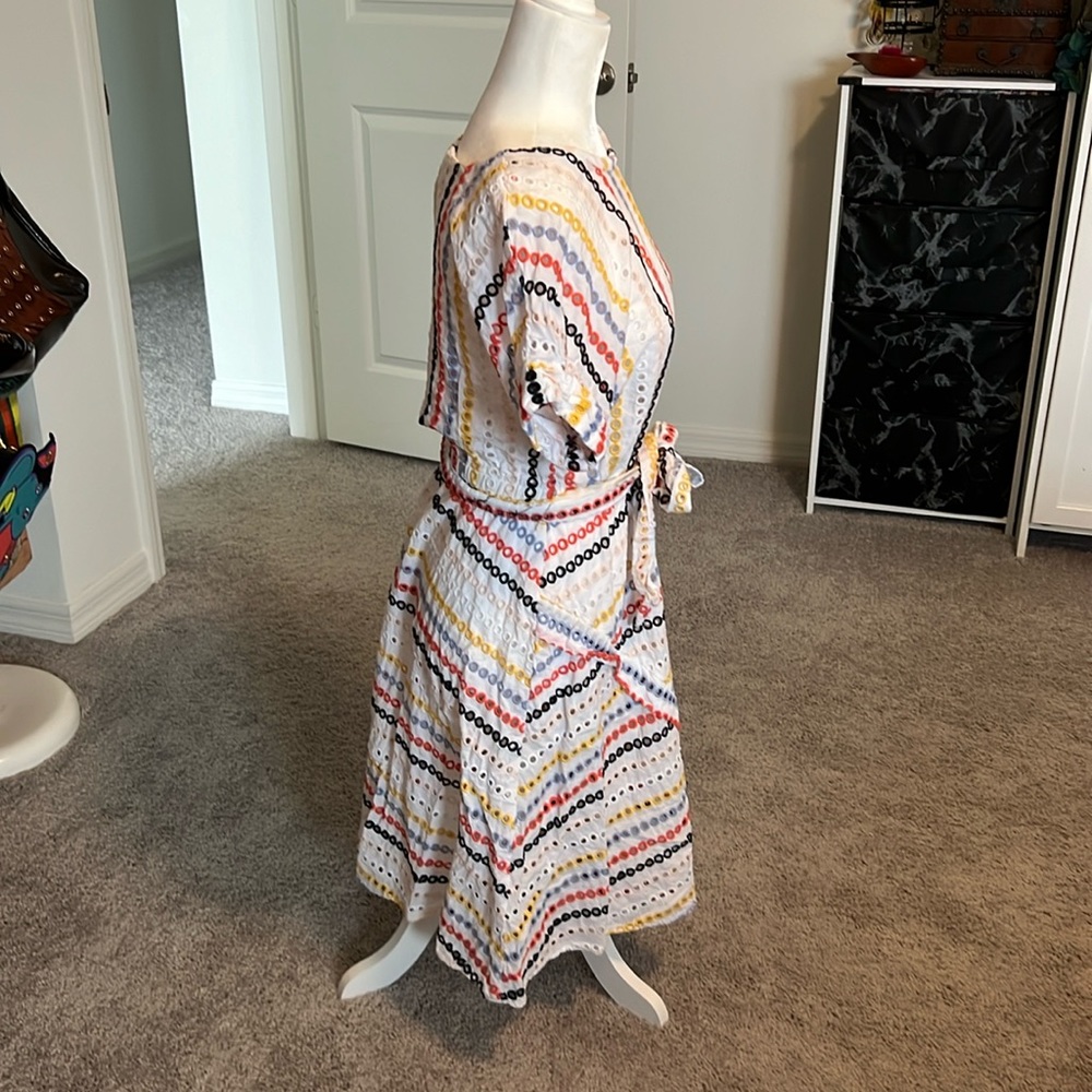 EUC Eva Franco Anthropologie Eyelet Dress - Size 8 - Picture 5 of 8